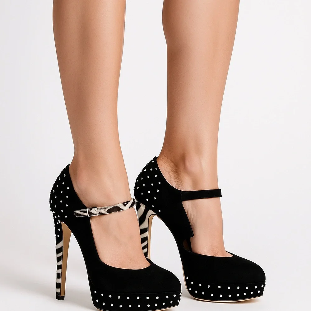 🆕🏷️  Damiano Marini Zebra Swarovski Crystal Platform 🇮🇹 Limited Edition